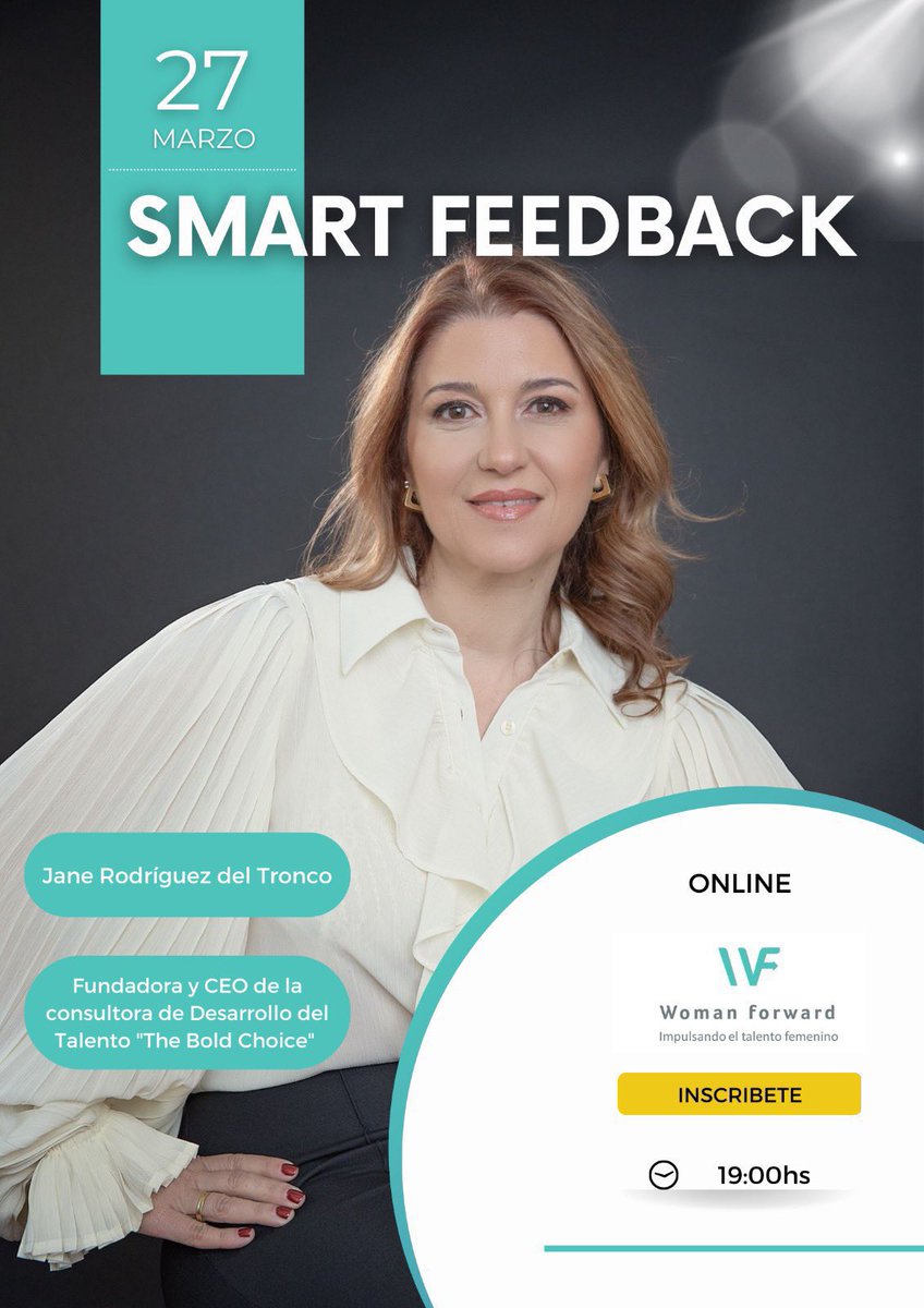 “Una cultura de feedback se construye en el día a día, entre todos, en todas direcciones”
<a href="/JanedelTronco/">Jane del Tronco</a> / 27 de marzo / 19h / Webinar eventbrite.es/e/entradas-sma…