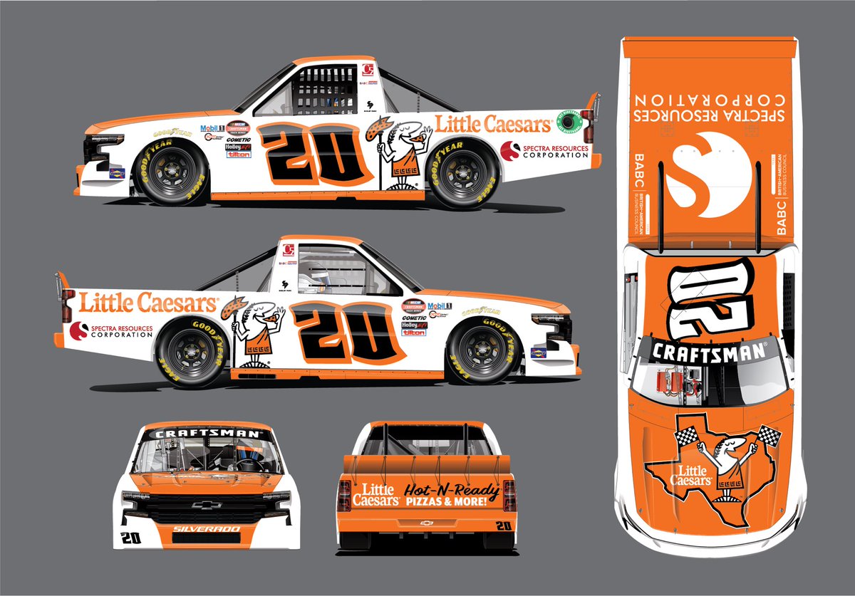 Headed to @COTA excited for this weekend, sharp looking car and awesome to have @littlecaesars onboard as well as @BABC_Texas @C5Texas , ready to send it! #NASCAR #20