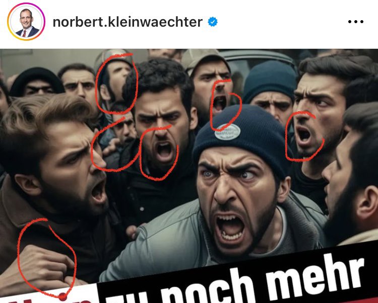 There it is. Die #noAfD macht Stimmung mit von KI-generierten Bildern. Mit Bildern, die es nicht gibt und so nie gab. Wie werden wir dem Herr?