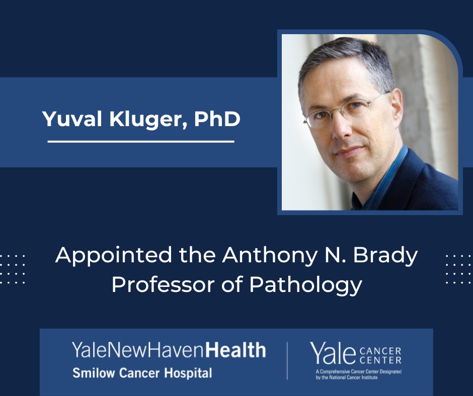 Congratulations to Yuval Kluger, PhD, a member of Yale Cancer Center’s Genomics, Genetics &amp; Epigenetics Research Program. Dr. Kluger was recently appointed the Anthony N. Brady Professor of Pathology. <a href="/yalepathology/">Yale Pathology</a> <a href="/YaleMed/">Yale School of Medicine</a> <a href="/YNHH/">Yale New Haven Hosp</a> <a href="/SmilowCancer/">Smilow Cancer Hospital</a>
