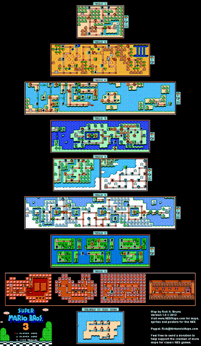 SuperJumpmanfan's tweet image. Así son los mapas del juego #SuperMarioBros 3 
 #retrogames