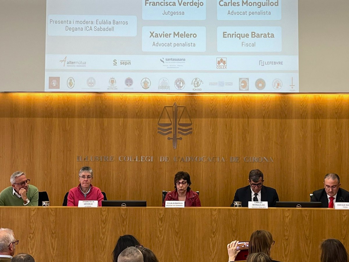 icagirona's tweet photo. Última sessió de la jornada titulada “Llei de llibertat sexual. Jurisprudència. Consentiment”.
“Novetats Legislatives i Jurisprudencials a l’àmbit penal” de les jornades formatives 14 #inDRETS del @conselladvocat.
#ICAG #JornadesICAG #AdvocaciaGirona #Girona https://t.co/ZK7Q03N01P
