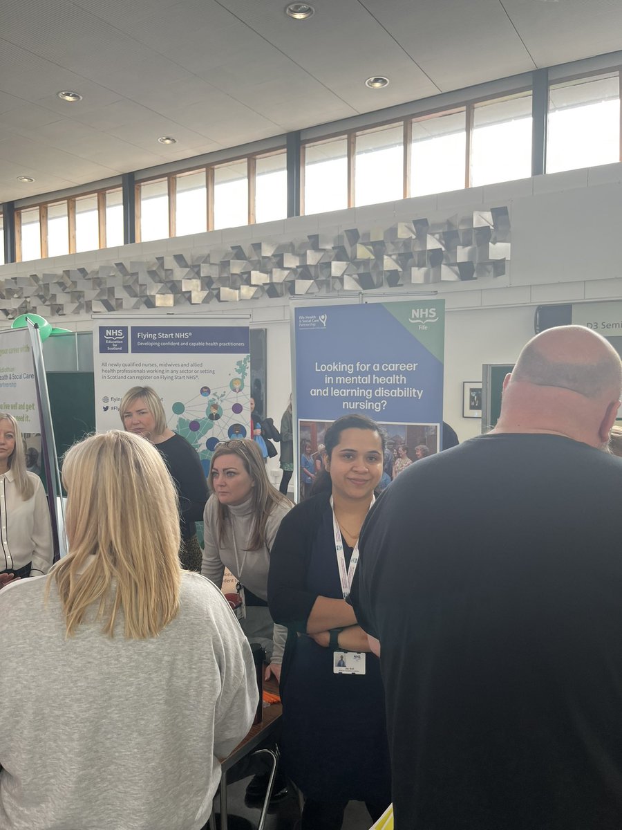 Very good day at Stirling University career fair. Excellent conversations with student nurses and NHS Fife reps from PPD, Acute services, Mental Health, HSCP and children and young people services.<a href="/angelaswift713/">Angela Swift</a> @FifiMcG_ <a href="/hutchison761/">Gillian</a>