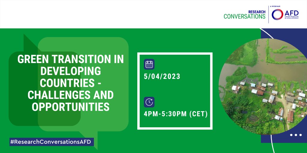 📅5/04 #ResearchConversationsAFD webinar: how can developing economies reconcile #economicgrowth, #povertyreduction and #environmental goals?
🗣️@gaelle_lt88 <a href="/gramkowc/">Camila Gramkow</a> <a href="/guilhermagacho/">Guilherme Magacho</a> 

Register here👉bit.ly/3n8Hiud