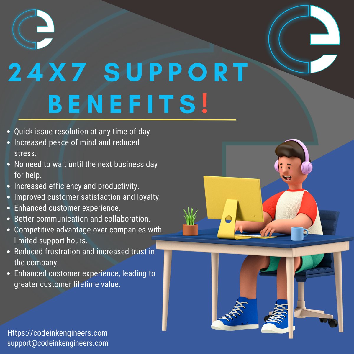 codeink_eng's tweet image. Not offering #24x7support as a #softwarecompany can damage our #reputation and hinder #business #growth . #customers expect quick and efficient #support , and failing to meet these #expectations can result in loss of #business . Prioritizing around-the-clock assistance enhances.