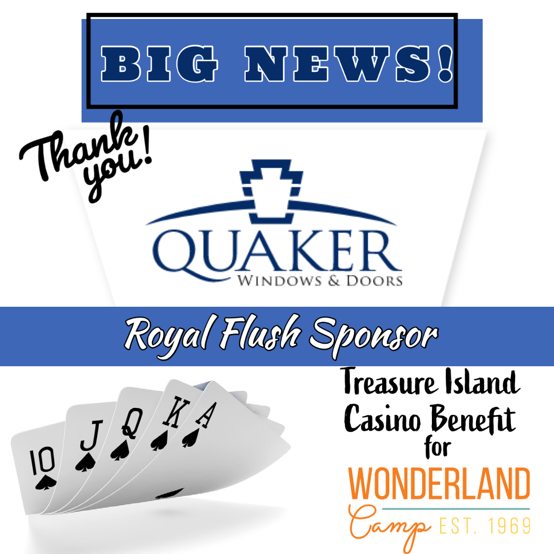 JollyRogersGrub's tweet photo. ‼️More Big News!‼️ 

It’s #ThankfulThursday🙏🏼
🎉Thank You to Quaker Windows &amp; Doors for being the Royal Flush Sponsor for the 2023 Treasure Island Casino Benefit for Wonderland Camp!🎉

#thankfulthursday #fundraisers #wonderlandcamp #TCIB'23 #royalflush https://t.co/mt0Y1844pt