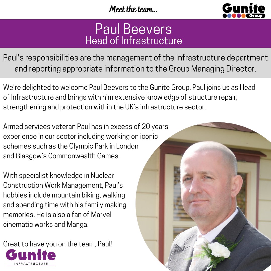 Welcome to the team Paul.

#welcometotheteam #infrastructure #mtt