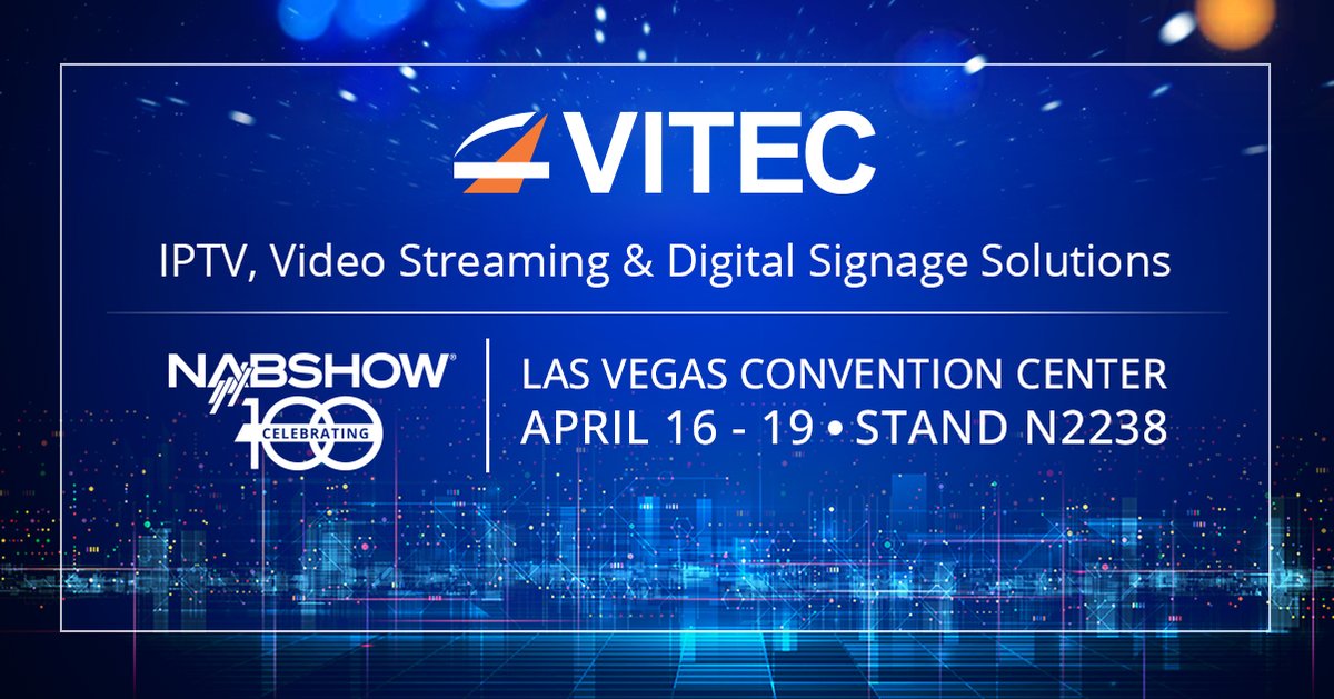 We'll be at @NABShow 2023, Las Vegas, April 16-19. Find the team at our stand, N2238, where we will demo a wide range of new products and enhancements. Get in touch with our sales representative to arrange a demonstration. #nabshow #nab2023 #encoding #videostreaming #IPTV