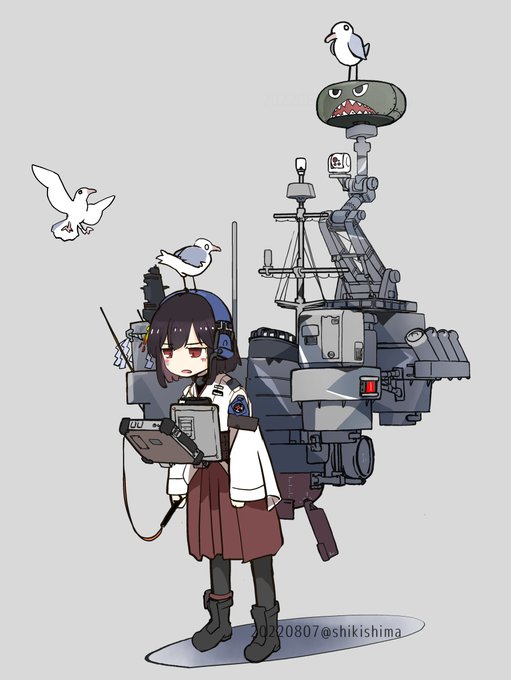新たに無人汎用艇の遠隔運用能力を付与された戦艦娘山城。(無人艇で遠征までやれとか言い出したら、もう民間に転職してやるわ…) 