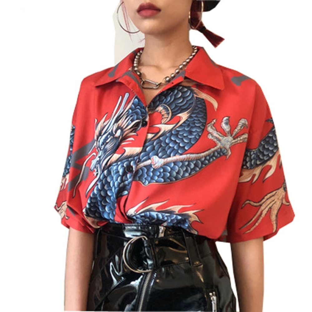 Schnazoo2's tweet image. Women Dragon Print Short Sleeve Blouse-Streetwear kz022 #ButtonFront #DragonMotif #PrintBlouse #ShortSleeve #glam #stylish schnazoo.com/women-dragon-p…