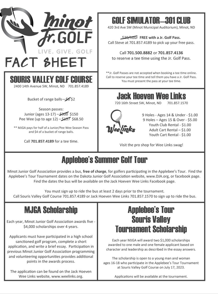 jhweelinks's tweet photo. Check out here for more information about what Minot Junior Golf Association has available for junior golfers to golf &amp; other opportunities in Minot this upcoming golf season! https://t.co/84RlMzM6GU