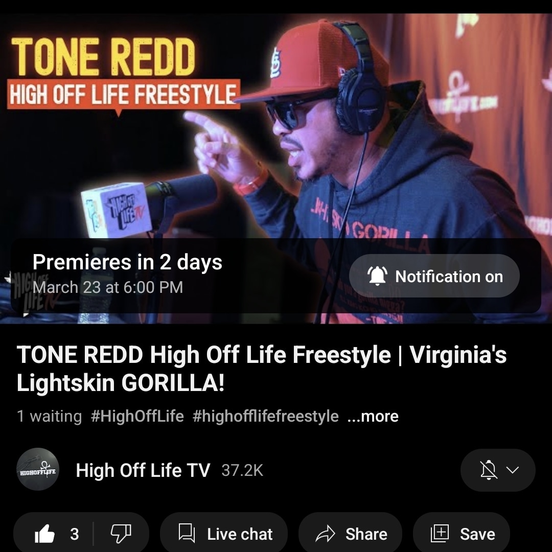 Tap In 6pm <a href="/tone_redd/">Tone Redd</a>
Spitting that 🔥 on <a href="/HighOffLifeCo/">HighOffLife</a> youtu.be/AznGFe0vWHc