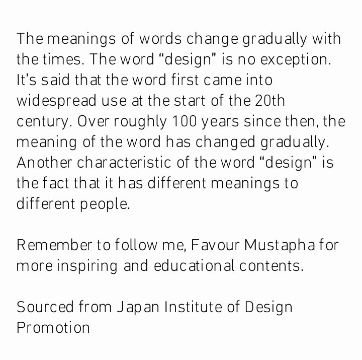 headfavour's tweet photo. Do you know the history of design?
Here's the history of the word design that most designers don't know about. 👍🏽😎 Learn something new today.
Remember to follow me @favoured_mhe for more inspiring and educational contents.
#design #historyofdesign #history #learning #new https://t.co/AjXcRTtWom