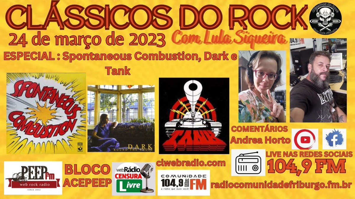 RadioComunida11's tweet photo. Programa Clássicos do Rock com Lula Siqueira, amanhã, dia 24, às 21 horas! #radio #radiocomunidadefriburgofm #radiocomunitaria #novafriburgo #musica #entretenimento #cultura #lazer #rock #rocknroll #rockclassico #rockprogressivo #bandasderock #sextafeirachegou https://t.co/6kmONBdJjM