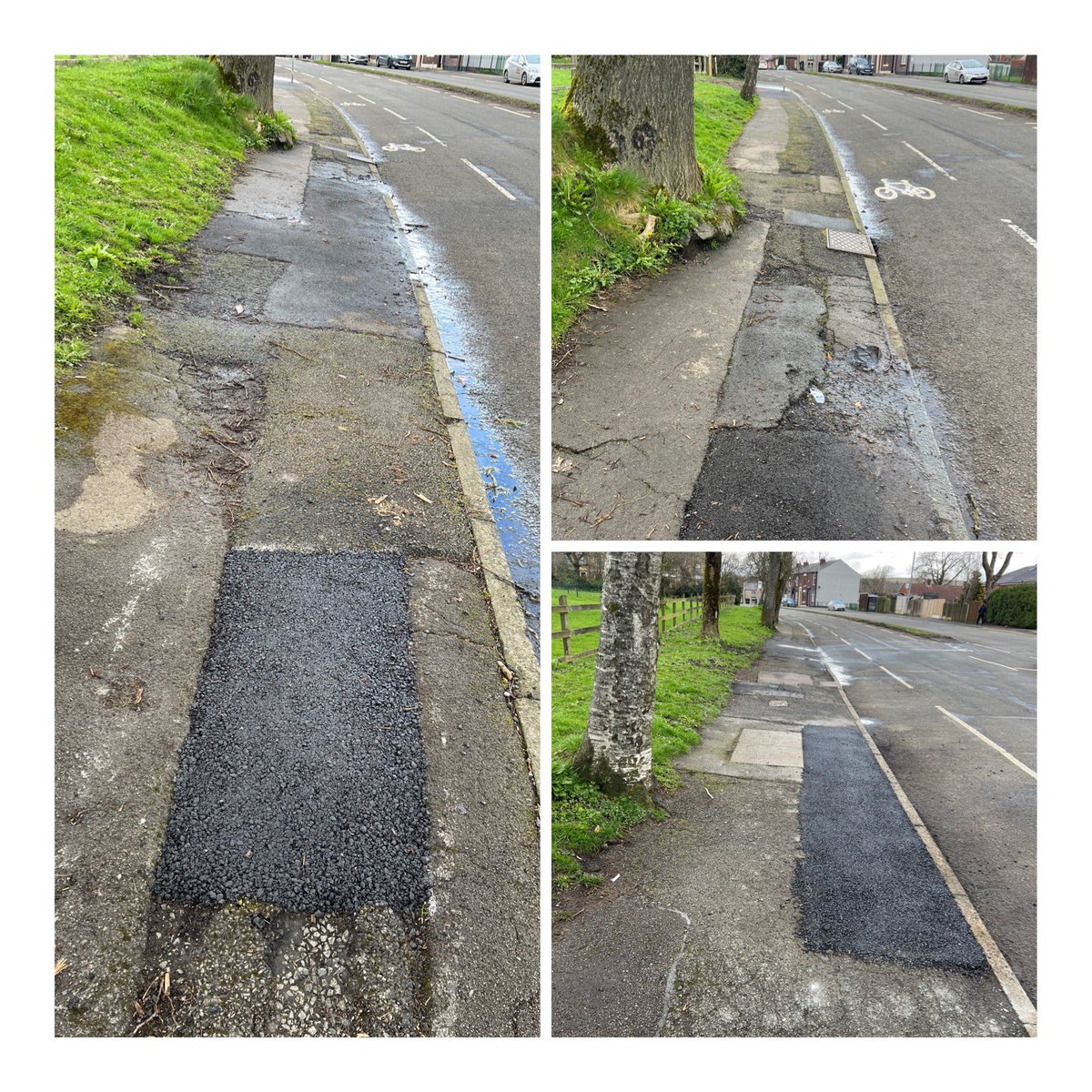 NickPJackson's tweet photo. Perfect pavement repairs repairs by @RochdaleCouncil today on #ingslane #cantseethejoin https://t.co/Sh6JORNlZb