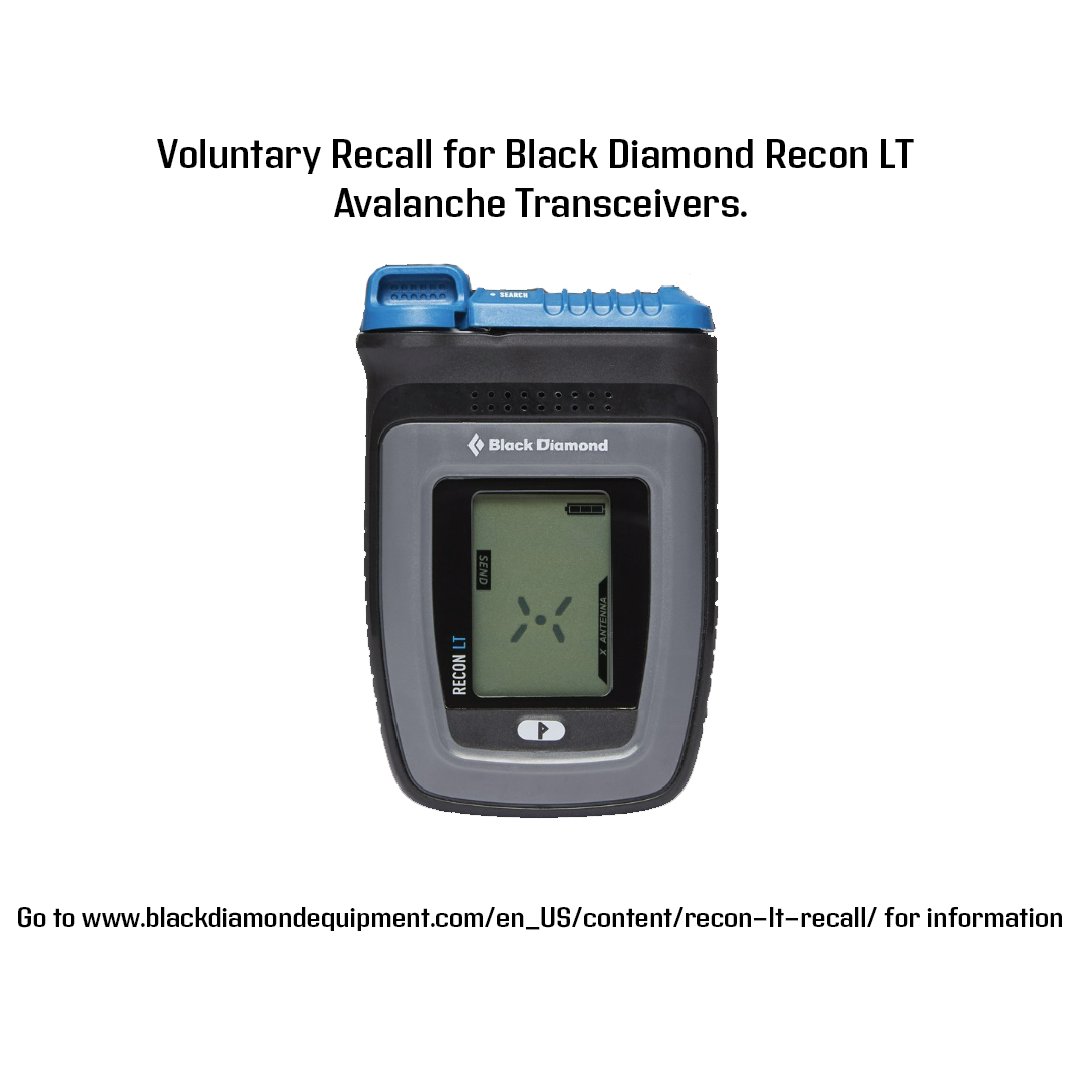 Black Diamond have issued a voluntary recall for some of their Recon LT transceivers. 

Head to blackdiamondequipment.com/en_US/content/… for information on the recall, which units are affected, what action is required, and any other questions.