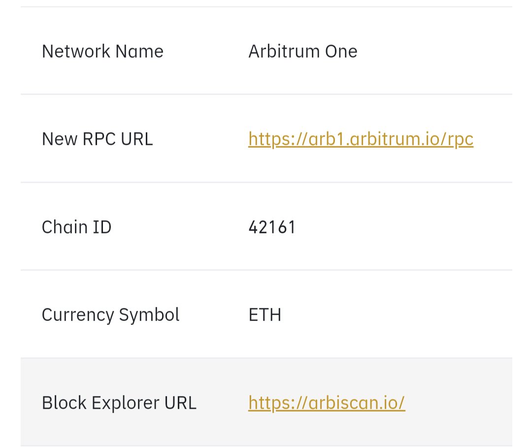 Hello family 👋

this $ARB Airdrop was amazing 🤩 

For those who have problem with claiming or selling with #metamask :

- Remove #Arbitrum Network from your metamask

- Default RPC for #Arbitrum is outdated
 
- Add it manually with the parameters in the picture

Enjoy 🚀