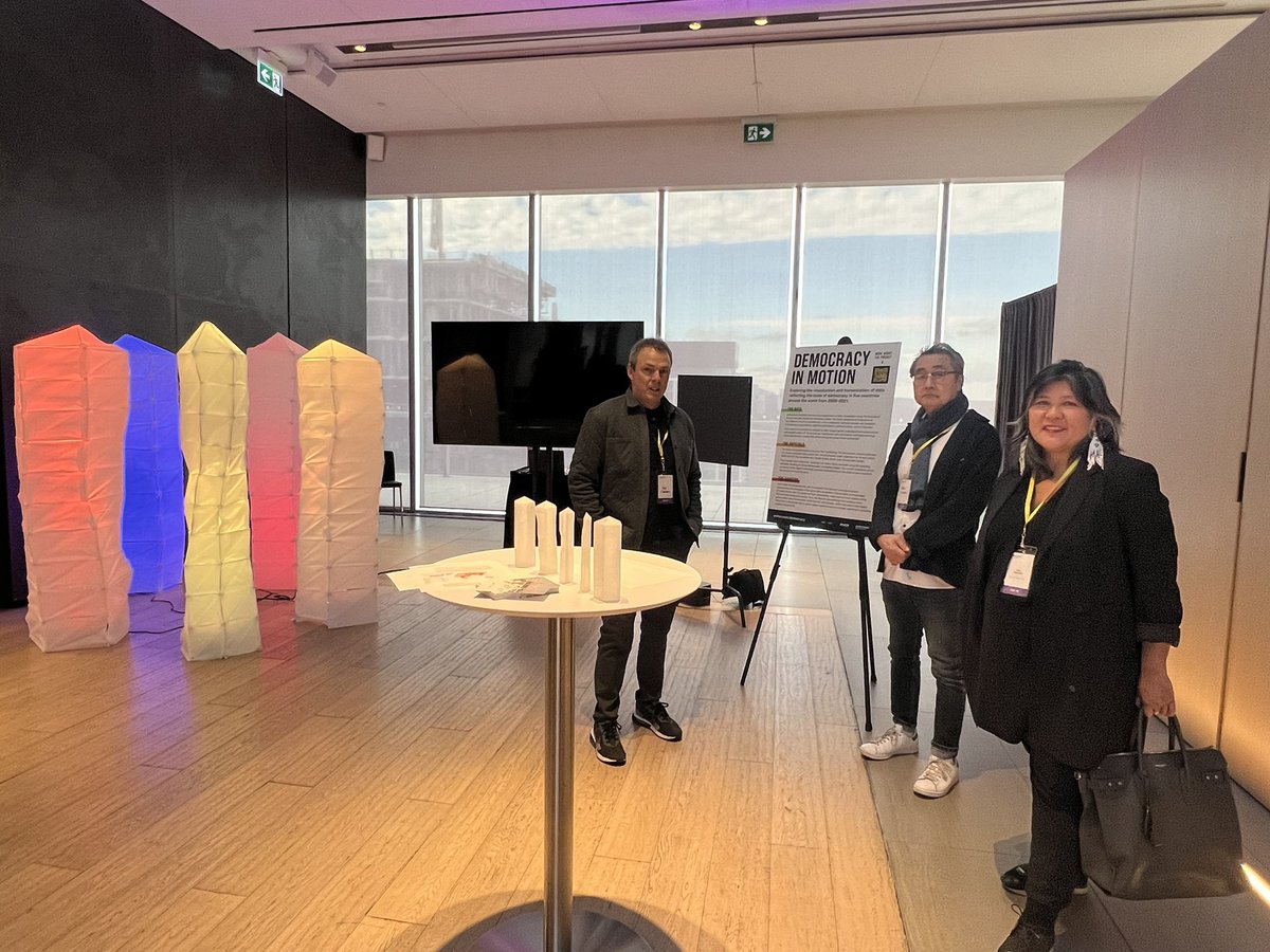 DemocracyXChange (@dxcsummit) on Twitter photo <a href="/OCAD/">OCAD University</a> President <a href="/acserrano/">Ana Serrano @acserrano.bsky.social</a> meets with <a href="/chalmers/">Ian Chalmers</a> from <a href="/ARC_TRN/">ARCTRN Group</a> for the Democracy in Motion art display at #DXC23 <a href="/OCAD/">OCAD University</a> President <a href="/acserrano/">Ana Serrano @acserrano.bsky.social</a> meets with <a href="/chalmers/">Ian Chalmers</a> from <a href="/ARC_TRN/">ARCTRN Group</a> for the Democracy in Motion art display at #DXC23