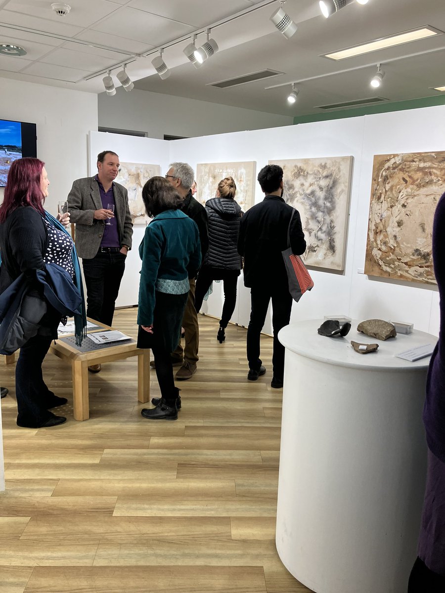 Such a super evening at the launch of Alison SummersBell’s exhibition Art@Archaeology a collaboration with @Durotrigesdig @bournemouthuni @BU_ArchAnth co-curated by Damian Evans and myself - #BUproud