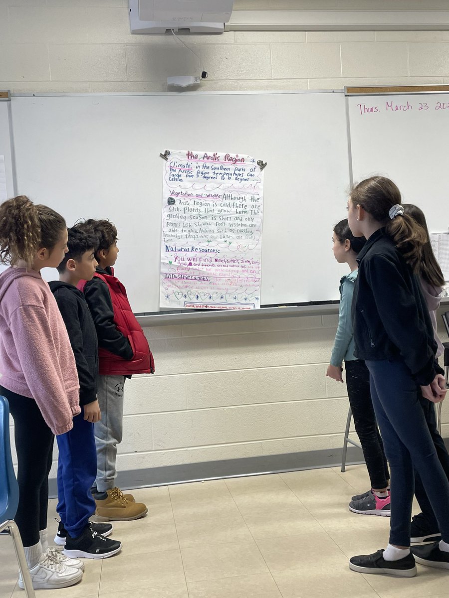 Students in Gr. 4 have been exploring all about the different land regions of Canada. Today the students were tasked with researching different areas and collaborating with peers to present the key information to the class. The groups did an amazing job! <a href="/StJohnPaul2/">St. John Paul II Catholic Elementary School</a>