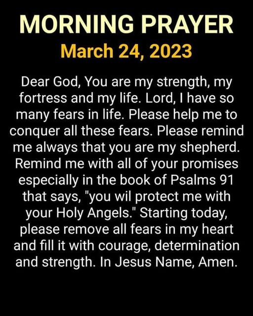 CarmelMMartin8's tweet photo. Today's Morning Prayer.
#Prayers #MorningPrayers #GodMyStrength #Fears #GodMyShepherd #GodsPromises #Psalms91 #HolyAngels #Courage #Determination #Strength #GodMyFortress #GodMyRefuge #InJesusName #Amen #DearGod https://t.co/wVOd1lss3g
