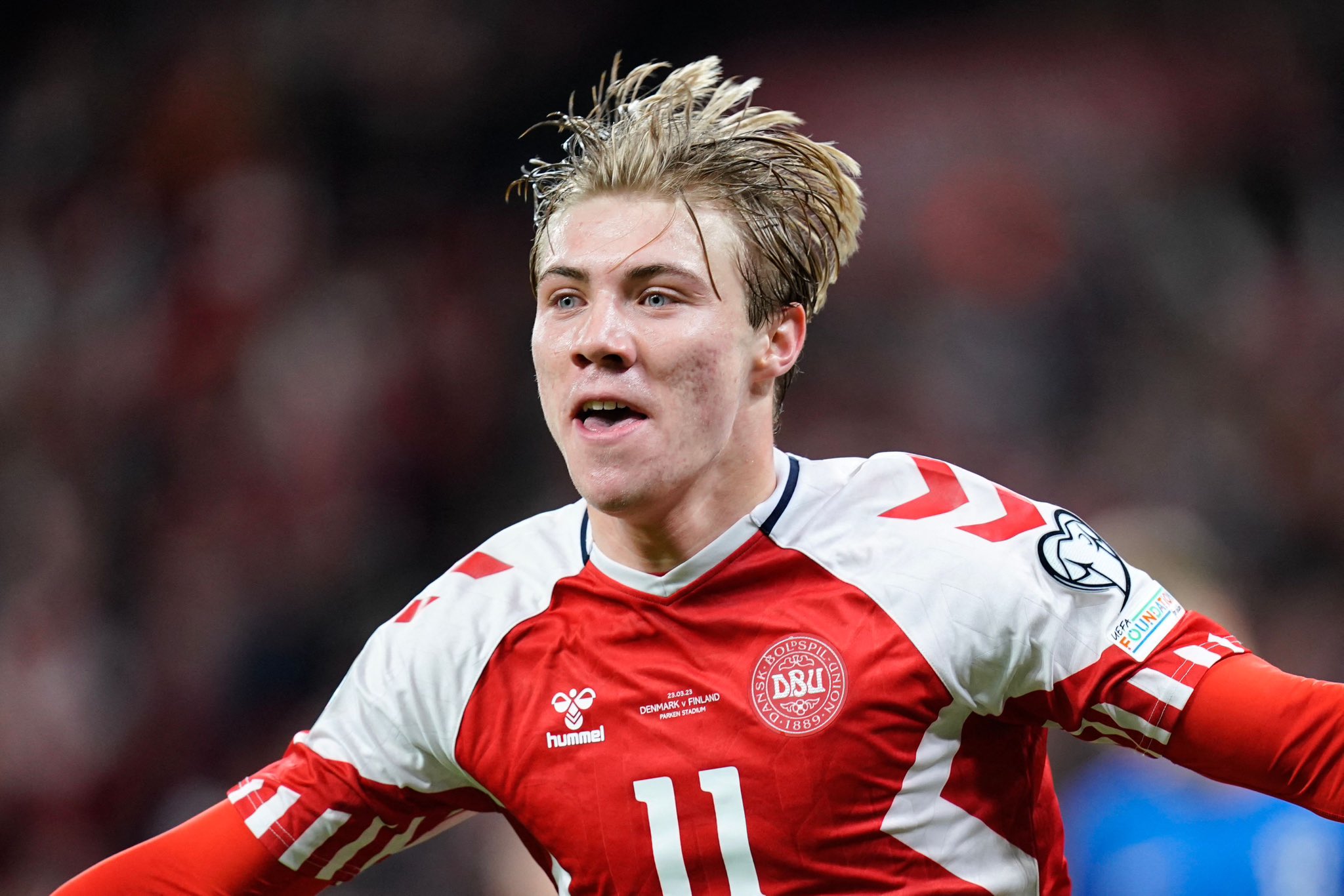 Bence Bocsák on Twitter: "🇩🇰 Denmark's answer to Erling Haaland is Rasmus  Højlund and he just scored a hat-trick for them on his first start - 3  games - 3 goals His