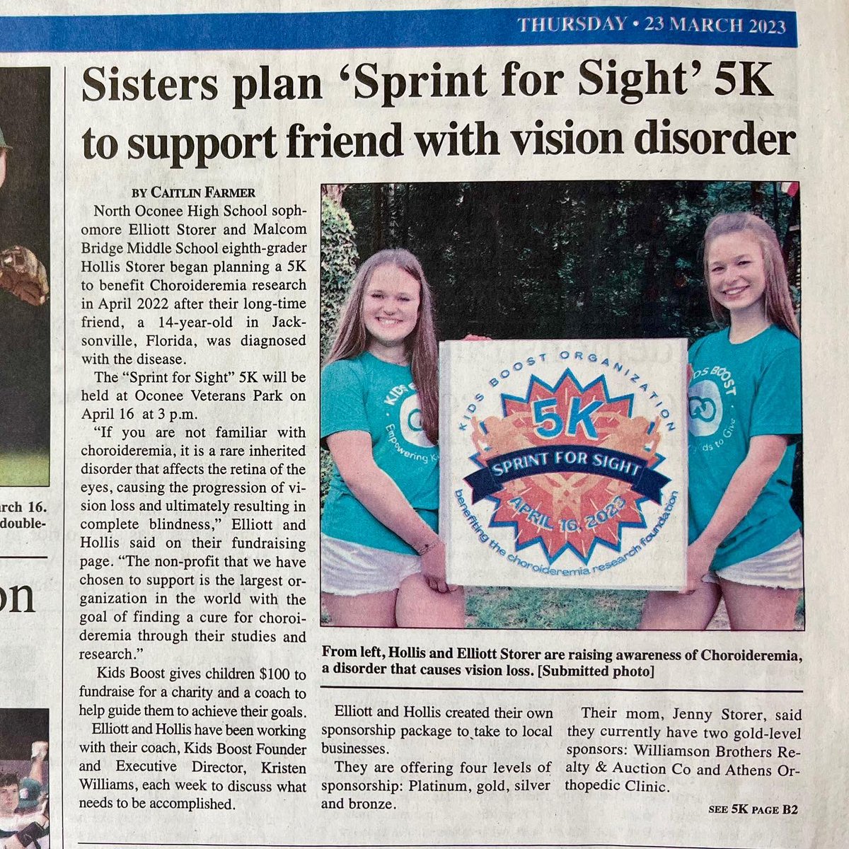 Kids_Boost's tweet photo. Check out the great article about Elliott and Hollis’ 5k event in Athens on April 16th.  Go girls! Keep up the great work! 

https://t.co/oDwLd2KnUw https://t.co/zkOTpAZrVi
