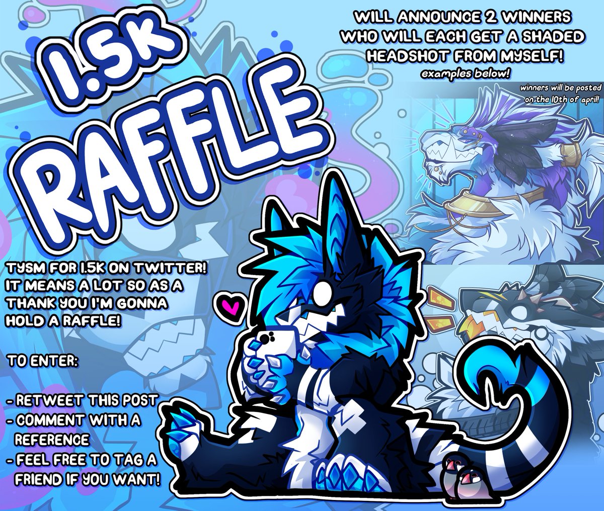 MUTE_GOES_CLICK's tweet image. REPOST??: twitter deleted it so now ive lost all the entries???
PLEASE RE-ENTER HERE
(if it gets deleted again idk what ill do)

please check this post for rules on how to enter! 
(will post winners on the 10th of april!)

#furry #freeart #furryraffles #furryartist #raffle