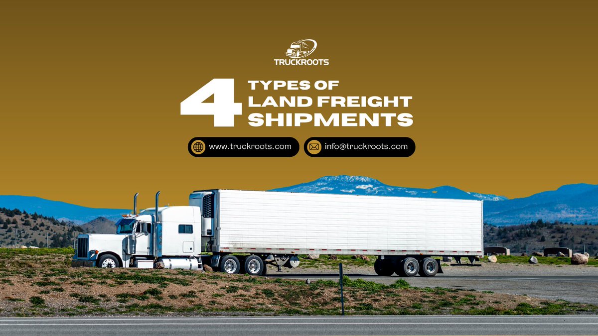 truckroots's tweet photo. Land freight shipments can be transported using various methods: 
1. Less than Truck Load (LTL) 
2. Full Truck Load (FTL)  
3. Container Trucking 
4. Heavy-life or Project Cargo https://t.co/BGiWDDIkTF