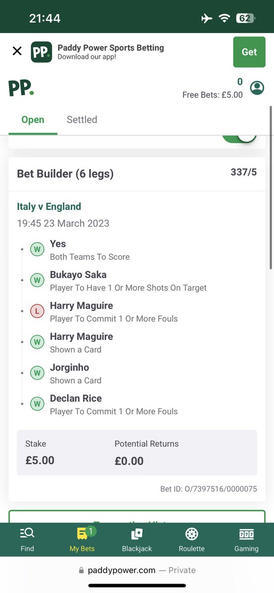 Sirdaz94's tweet photo. @paddypower surely a Maguire foul in the build up to the Italy goal? He was carded for it and you even stated it yourselves? https://t.co/Cjwg5xPq6N