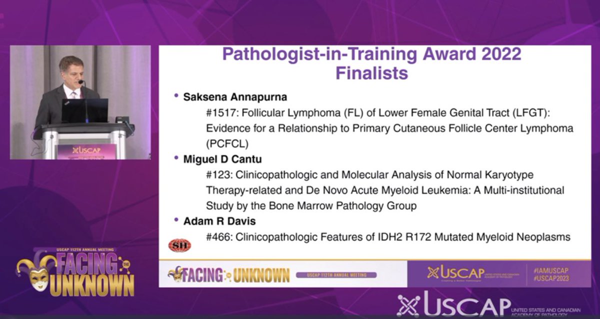 Congratulations to our former fellow Dr. Adam Davis <a href="/ard_md/">Adam R. Davis, MD</a>, and faculty @NateBaileyMD and <a href="/Nids_Aggarwal/">Nidhi Aggarwal</a>! 

Their recently published study on IDH2 mutated neoplasms was a finalist for <a href="/SocforHemepath/">SocforHemepath</a> pathologist-in-training award.
 
Link to the article: academic.oup.com/ajcp/advance-a…