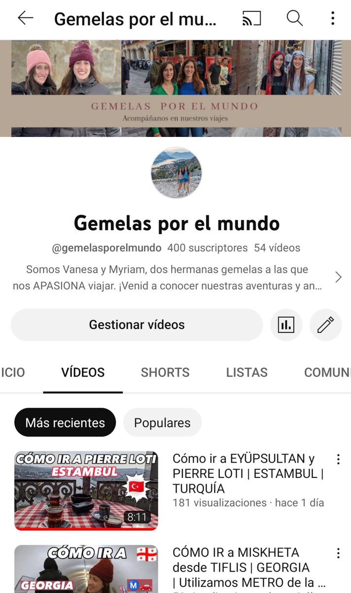 MyriamR95's tweet image. Y... ¡llegamos a los 400 suscriptores en Youtube! Qué ilusión conseguirlo y en menos de 4 mesecitos que llevamos 🥰 Aprovechamos tras esta nueva cifra para renovar la portada 👯‍♀️✈️🌍 #YoutubeEspaña #Viajes #Viajeros
youtube.com/@gemelasporelm…