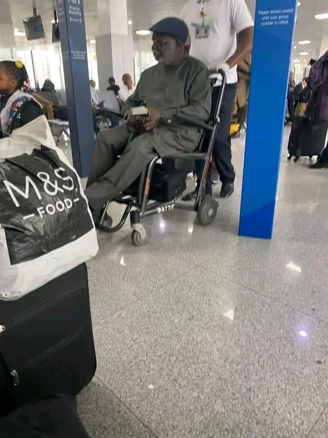JINGOLOMASTER's tweet photo. There's no hiding place for the wicked.CJN disguise on the wheelchair to meet Tinubu in London. https://t.co/e7XurHfOyL