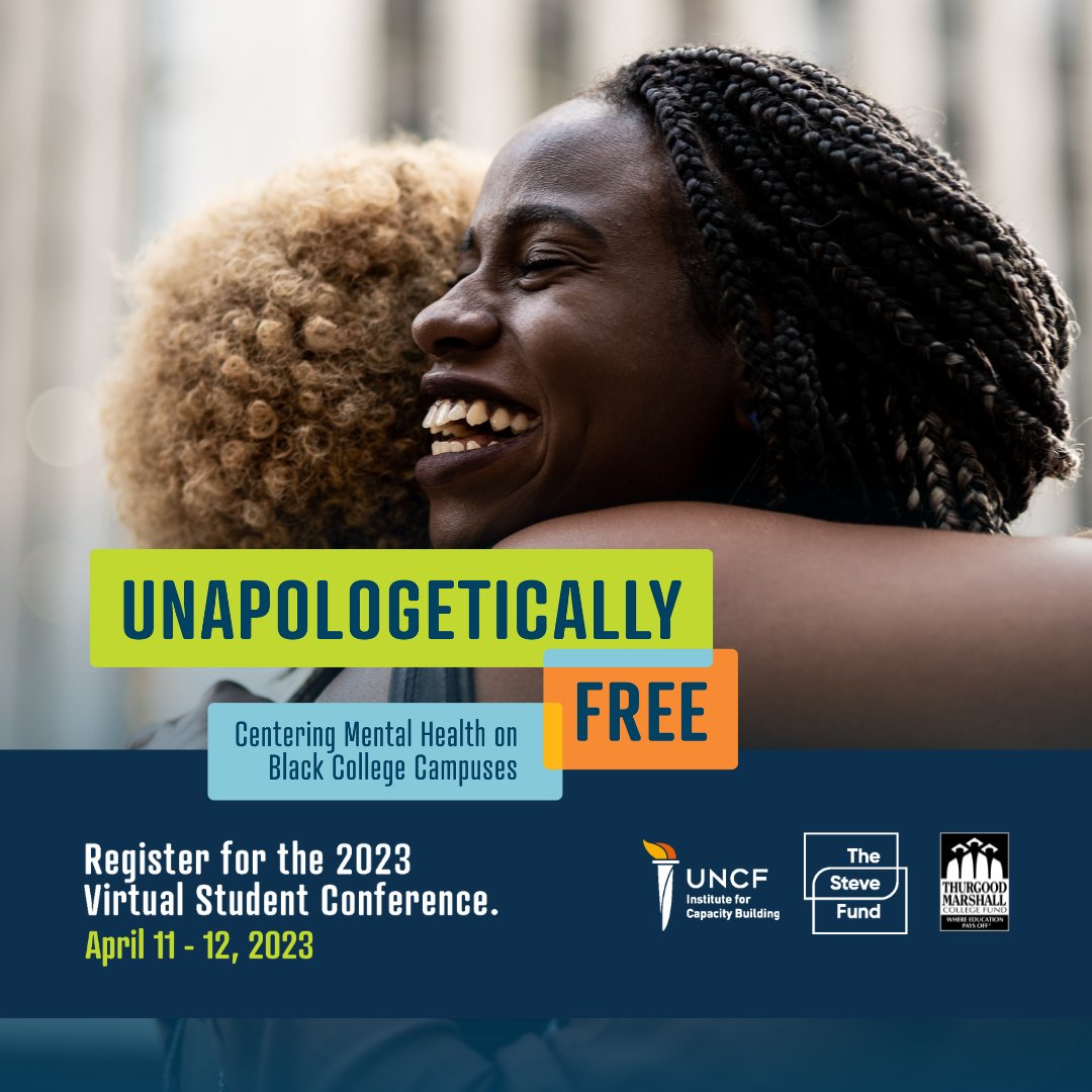 Calling all #HBCU and #PBC students! In partnership with the <a href="/UNCF/">UNCF</a>  and <a href="/tmcf_hbcu/">TMCF</a>  we present this year's Unapologetically Free Virtual Student Conference. Register @ ecs.page.link/nk6nY

#mentalhealth #theStevefund #uncf #tmcf #mentalhealthawareness #unapologeticallyfree