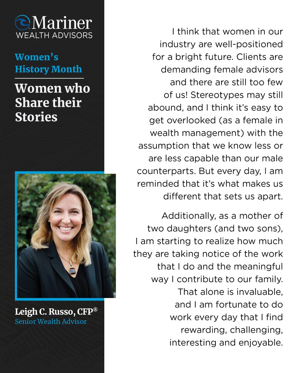 This #WomensHistoryMonth, our own Leigh Russo shares her story. I've been blessed to have strong women mentors in my personal and professional life. Each one has made a lasting impression. What is your story?
