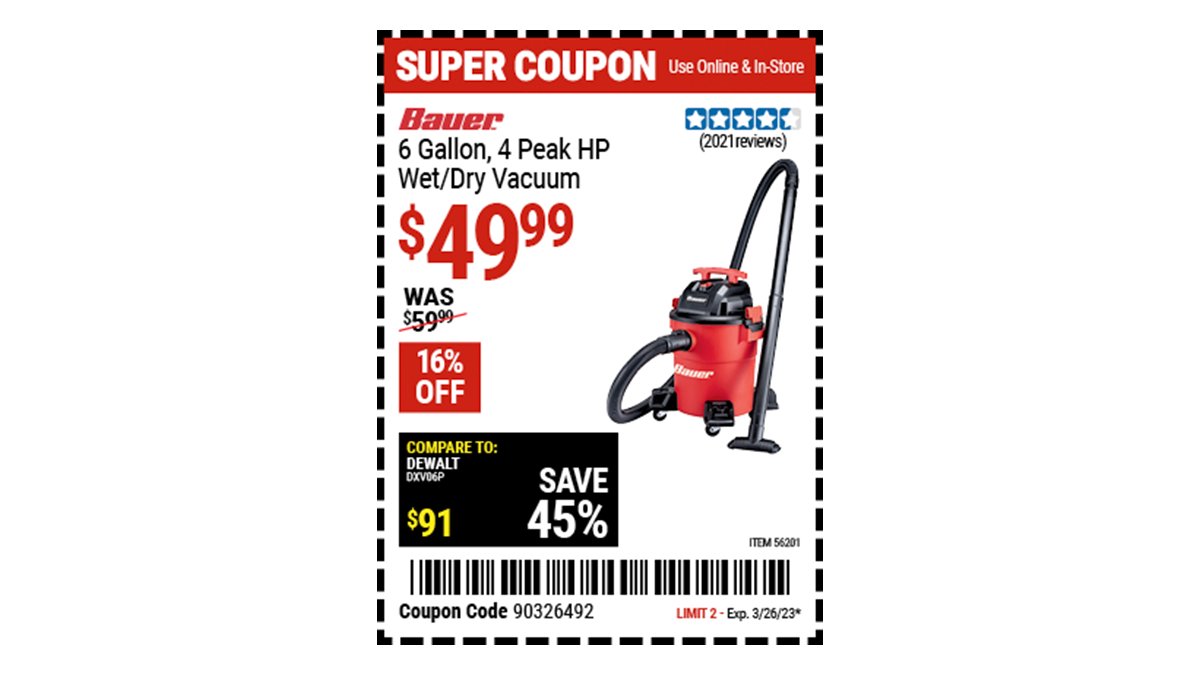 Harbor Freight on Twitter "Buy the BAUER 6 Gallon 4 Peak Horsepower