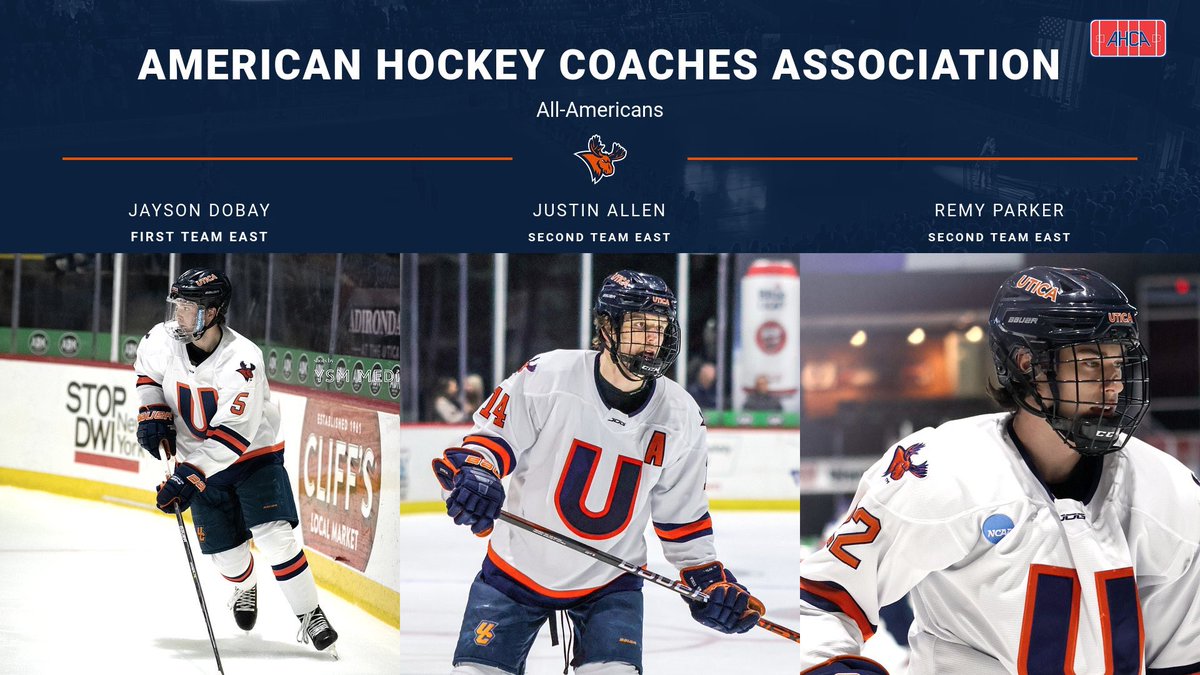 ‼️ All-American alert ‼️ 

Congratulations to Jayson Dobay, Justin Allen and Remy Parker of the men’s hockey team on earning AHCA All-American honors!