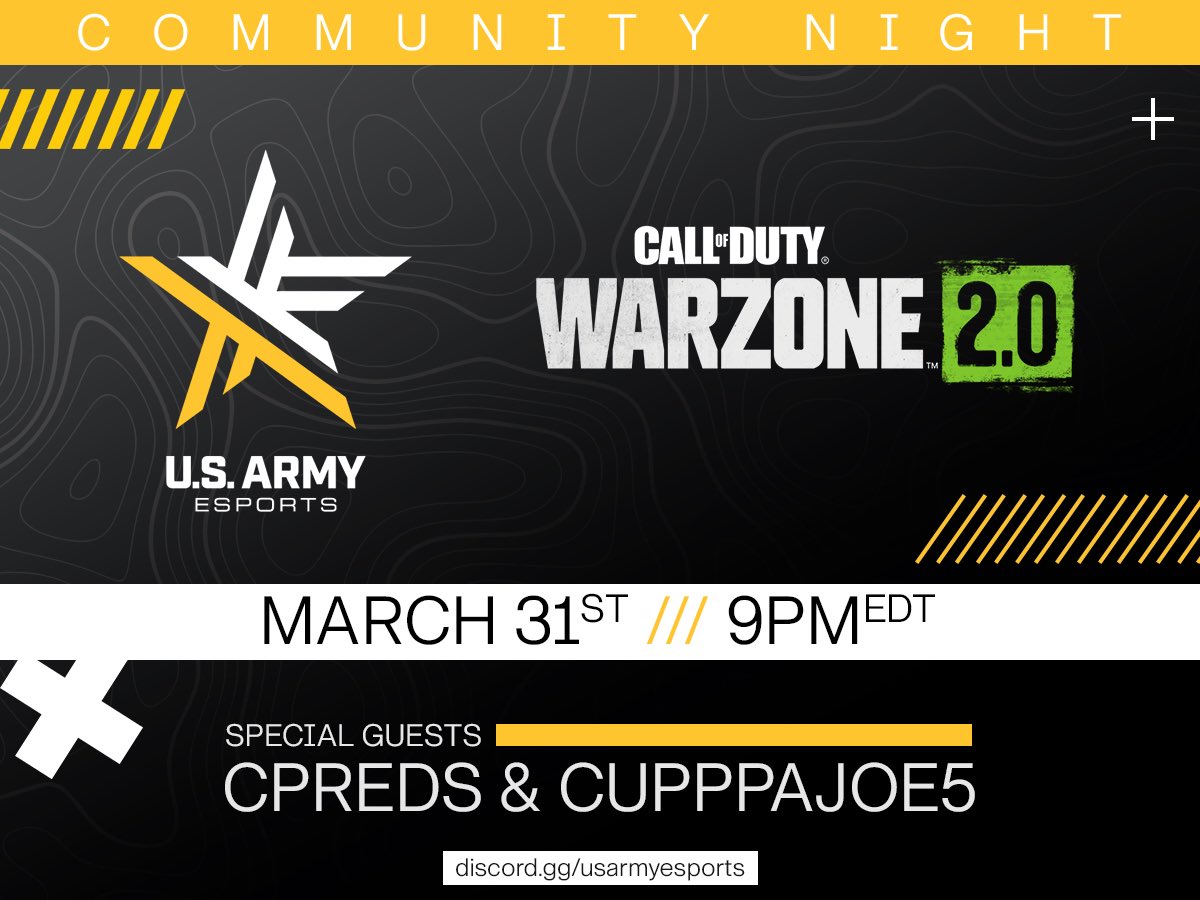 DissKiddGaming's tweet photo. First of many events.  Make sure to join the Discord serve for future events.  #ArmyEsports #Esports #gaming #WZ #COD #USAE https://t.co/z3V5bPfFWh
