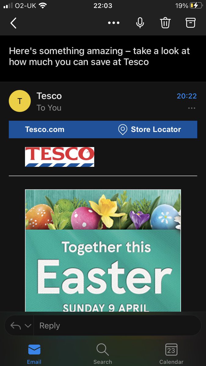 VRed9632's tweet photo. @Tesco Spotted on today’s email #CrackingEaster 🐣 https://t.co/IH3xm06UjI