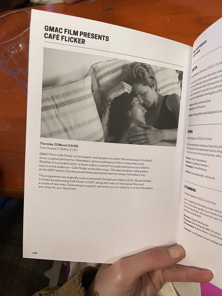 Absolutely loved being at  <a href="/GlasgowShort/">Glasgow Short Film Festival</a> with <a href="/GMACFilm/">GMAC Film</a> #CafeFlicker tonight- the talent in the room is UNREAL and seeing people react to our short film was a dream! ☀️

Might need to write the whole feature now👀