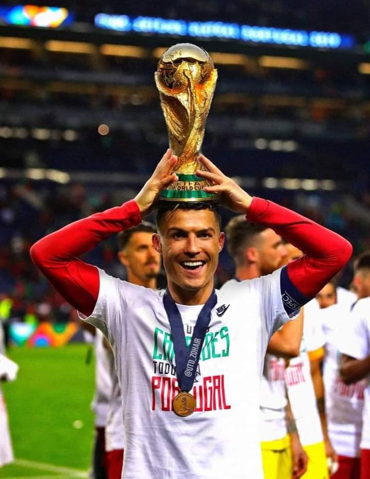 GatesLuesa's tweet photo. Cristiano Ronaldo vient de remporter sa première Coupe du monde, en claquant un doublé clinique face à Liechtenstein en finale... 

Quel footballeur ! The NGOTE 😏 https://t.co/UhC6lCt9WI