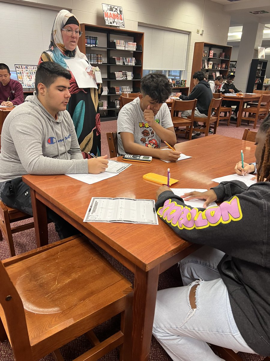 studentofedu's tweet photo. Exciting to see students running around doing a Quadratics escape room in the Media Center, today. Math 2 students had a great time showing how to apply the skills they learned in their unit. #mathisfun #jayrob https://t.co/4G5kLzZKya