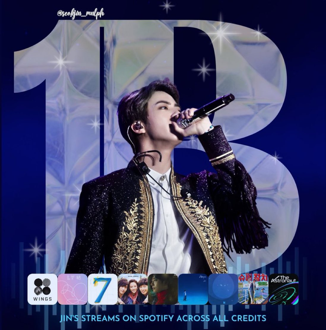 tangJINjaemx's tweet photo. #JIN has reached 1B streams on Spotify across all credits! Congratulations Jin 🎉

1 BILLION STREAMS FOR JIN
#JinSpotify1B @BTS_twt https://t.co/RVjlfWU1lu