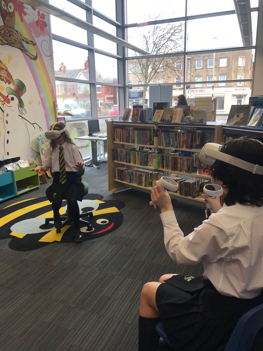 SSAReading's tweet photo. Our top 12 highest Achievement Point scorers in KS3 had a fantastic time on their rewards trip to @palatinelibrary for a virtual reality experience!
@SSABlackpool @SSAEnglish https://t.co/bGVmRV06FH
