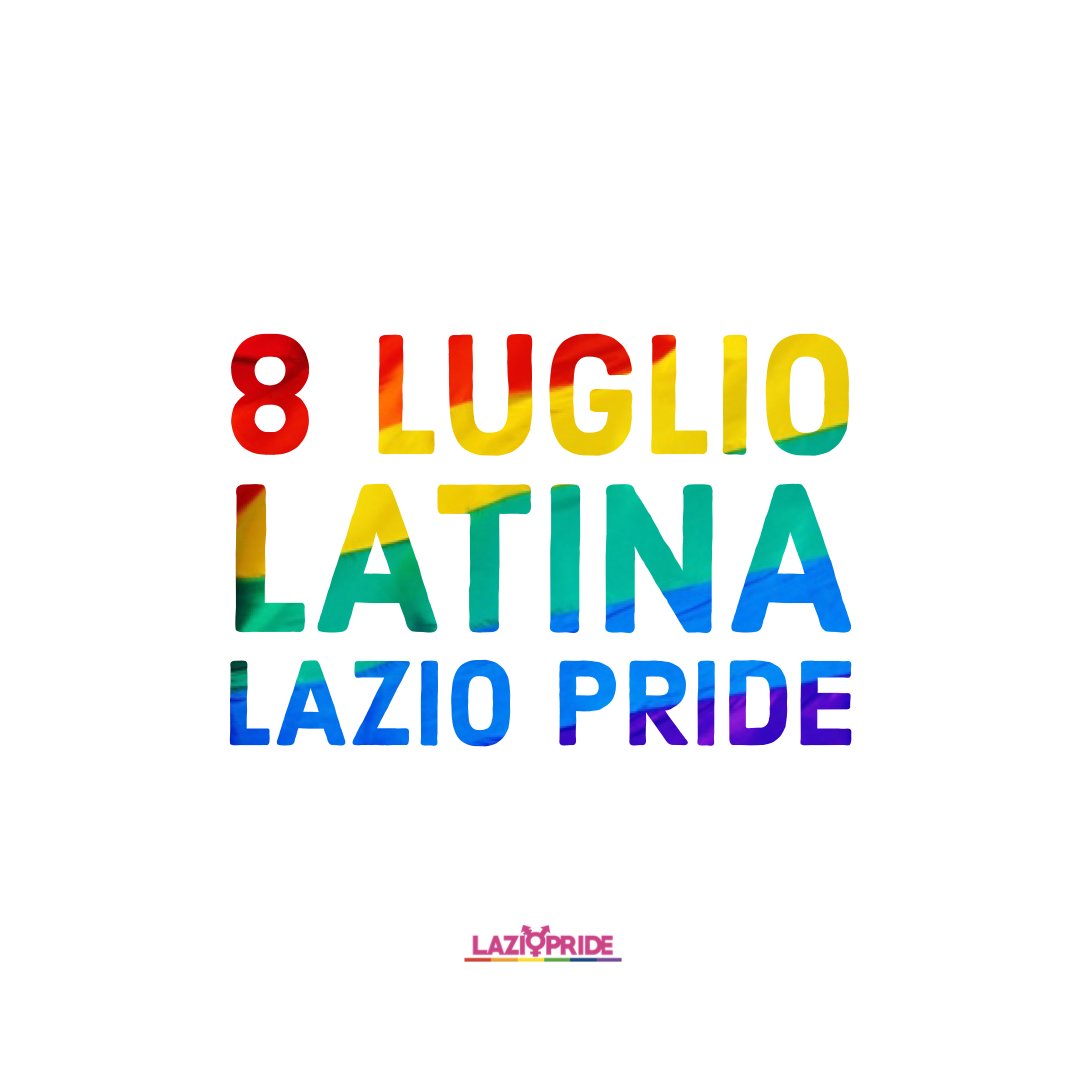 LAZIO PRIDE: APPUNTAMENTO L’8 LUGLIO A LATINA
Il Comitato Organizzatore Lazio Pride comunica che l’appuntamento per l’ottava edizione del Lazio Pride sarà a Latina l’8 luglio.

E’ inoltre possibile sostenere la raccolta fondi: buonacausa.org/cause/latina-l…