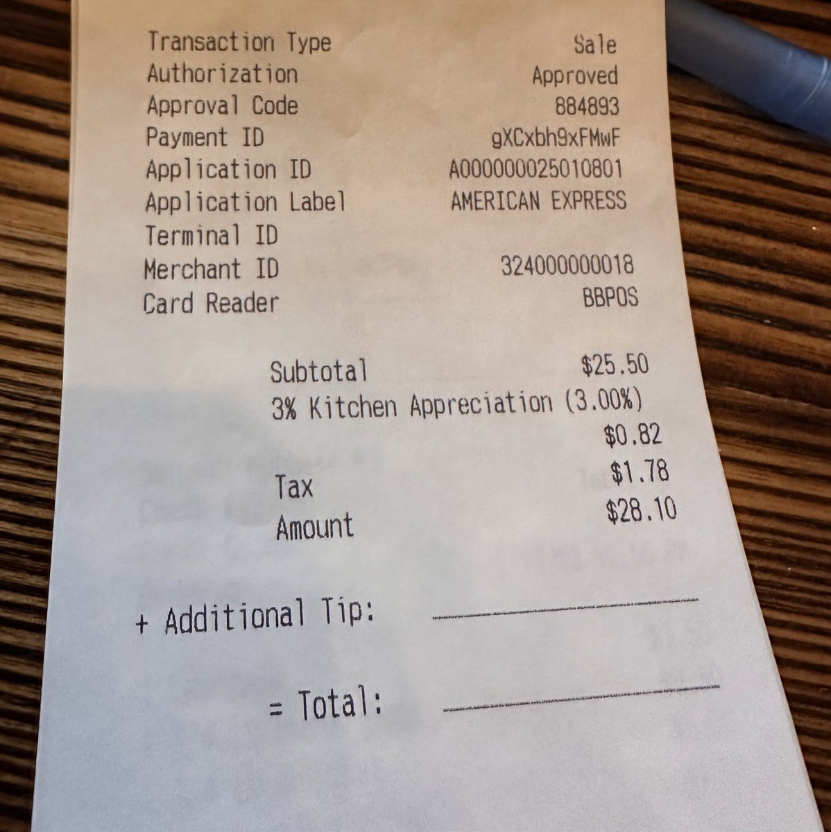 maiso1201's tweet photo. Wait, now we have to pay kitchen appreciation? Why not give a 3% wage increase and show you appreciate your employees 🙄 #tipping is out of control right now #tip #TippingPoint https://t.co/VOGeZDCrem