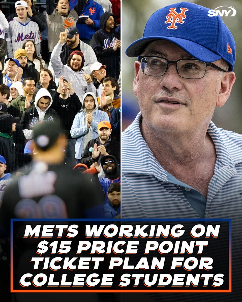 SNY_Mets's tweet photo. The Mets announced today that they are working on a ticket plan that will allow college students to attend games at an affordable rate. The goal?

"Really go after a group that has been priced out of Major League Baseball consistently." https://t.co/J1pntGZbSM