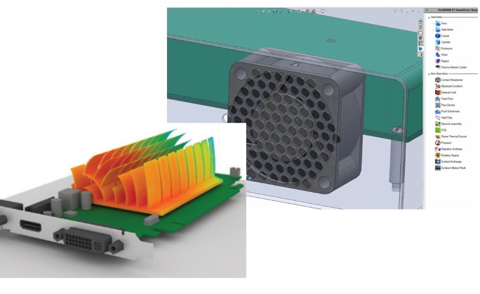 edadirect's tweet photo. For computational fluid dynamics simulation (#CFD), Simcenter #FlothermXT has been shown to be 2X+ speed to a first solution vs ANSYS Icepak via its #SmartParts & integral #Parasolid-based solid modeler. See other benefits https://edadirect/flothermxt https://t.co/CoPLBfnkih