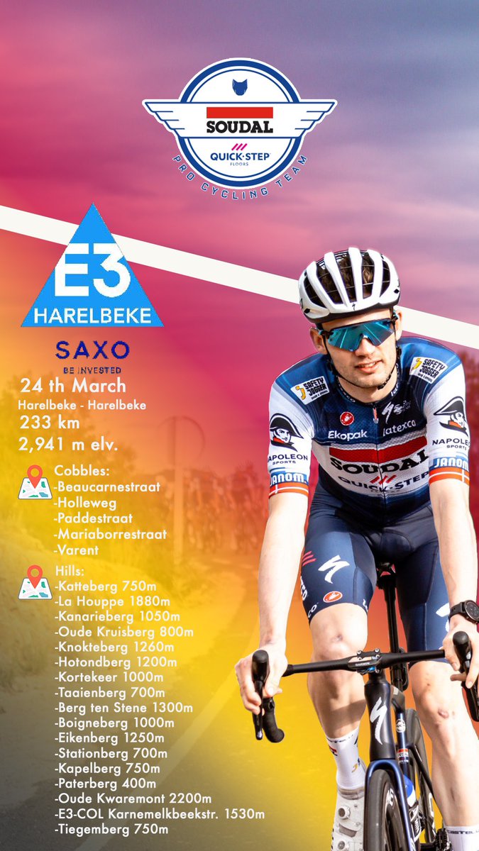 I’m excited to start @E3SaxoClassic tomorrow! Still have great memories from my win in 2021 🔥 And we will try to make that happen this year again ⚒️ #TheWolfpack