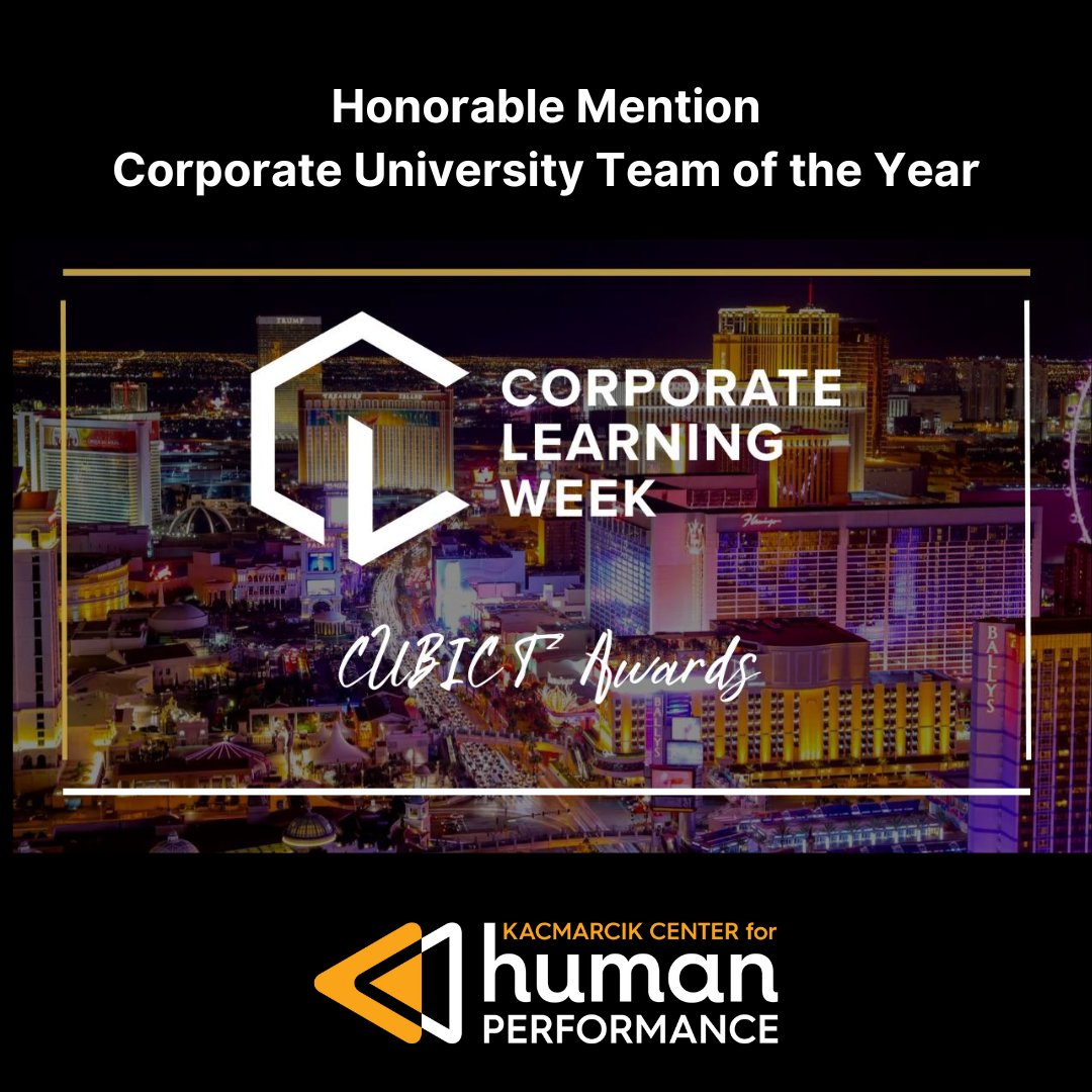 Kacmarcik Enterprises (@kacmarcikent) on Twitter photo Weโre humbled to have received Honorable Mention for the Corporate University Team of the Year award on behalf of the <a href="/kacmarcikcenter/">kacmarcikcenter</a> for Human Performance at the <a href="/CorpLearnNet/">Corporate Learning Network</a> annual conference in Vegas.
Itโs an honor to be recognized alongside highly respected companies! Weโre humbled to have received Honorable Mention for the Corporate University Team of the Year award on behalf of the <a href="/kacmarcikcenter/">kacmarcikcenter</a> for Human Performance at the <a href="/CorpLearnNet/">Corporate Learning Network</a> annual conference in Vegas.
Itโs an honor to be recognized alongside highly respected companies!